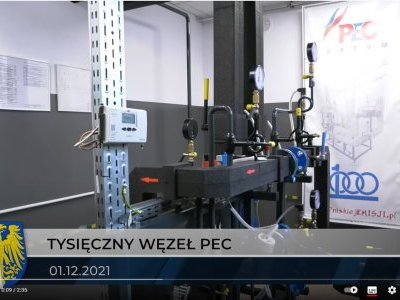 Materiał dotyczący tysięcznego węzła cieplnego zabudowanego przez PEC